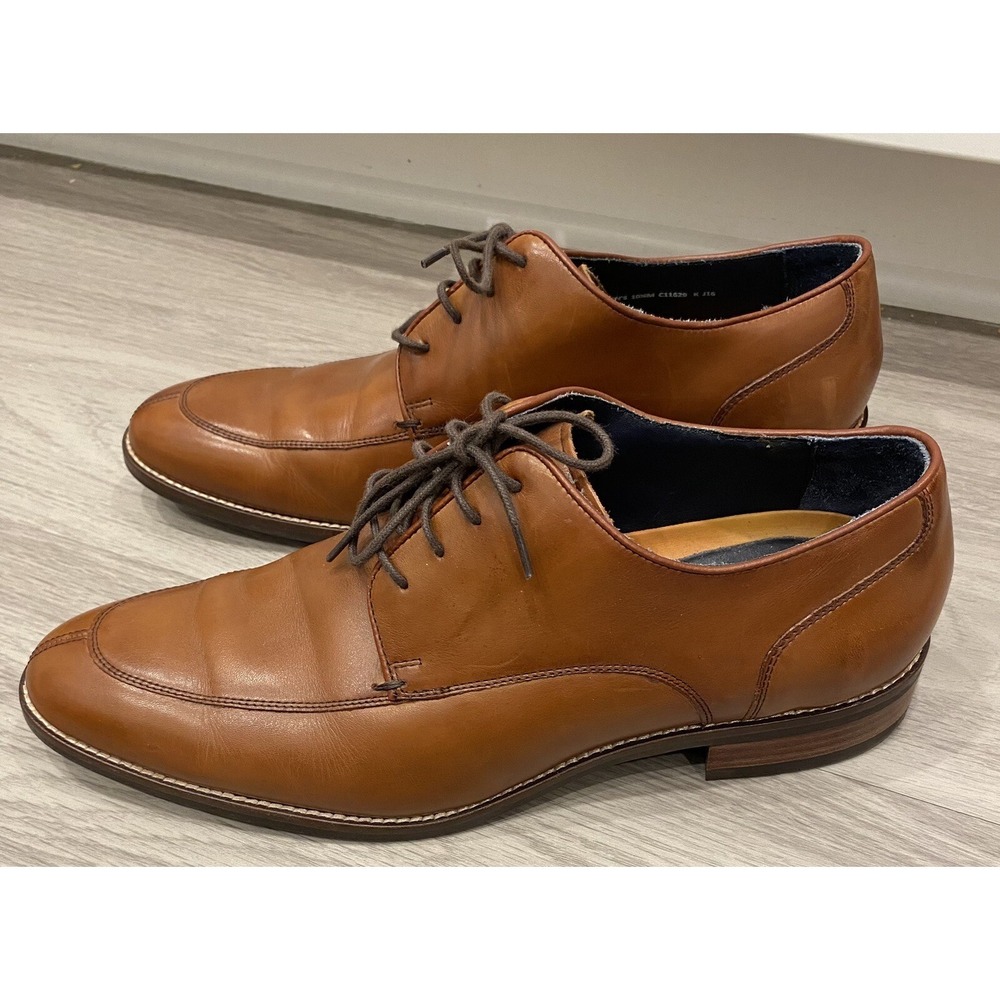 Cole Haan Mens Lenox Hill Split Toe Oxford Leather Shoes C11629 British Tan 10.5